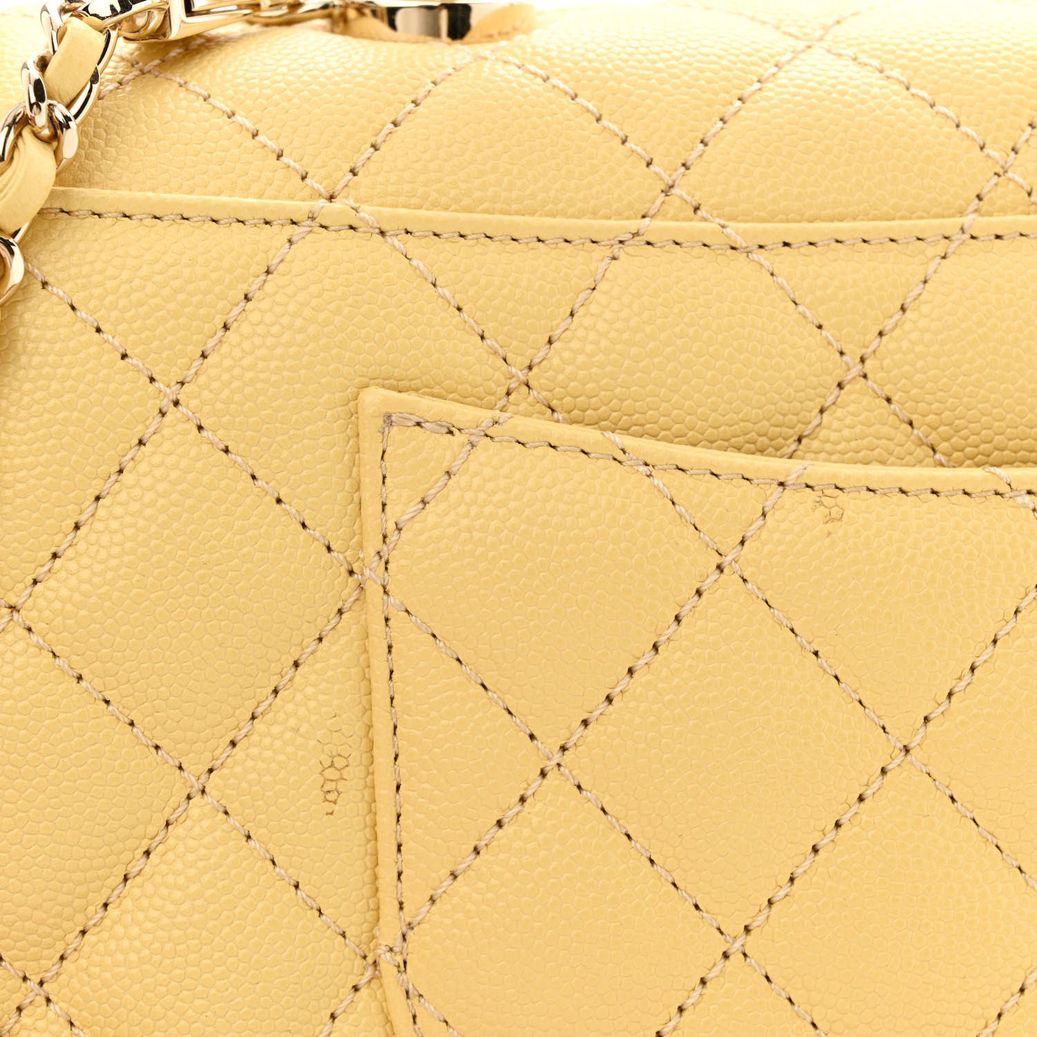 Chanel Caviar Quilted Mini Coco Handle Flap Yellow 11 of 11