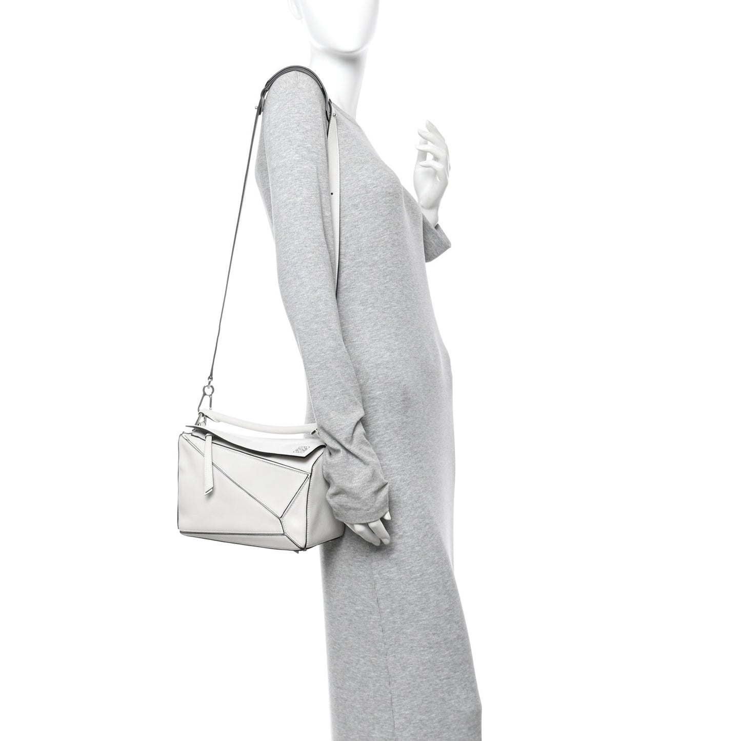 Calfskin Small Puzzle Bag White