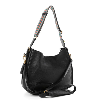 Prada Vitello Daino Zippered Messenger Hobo Black 2 of 10