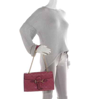 Gucci Guccissima Medium Emily Chain Shoulder Bag Dark Pink 2 of 7