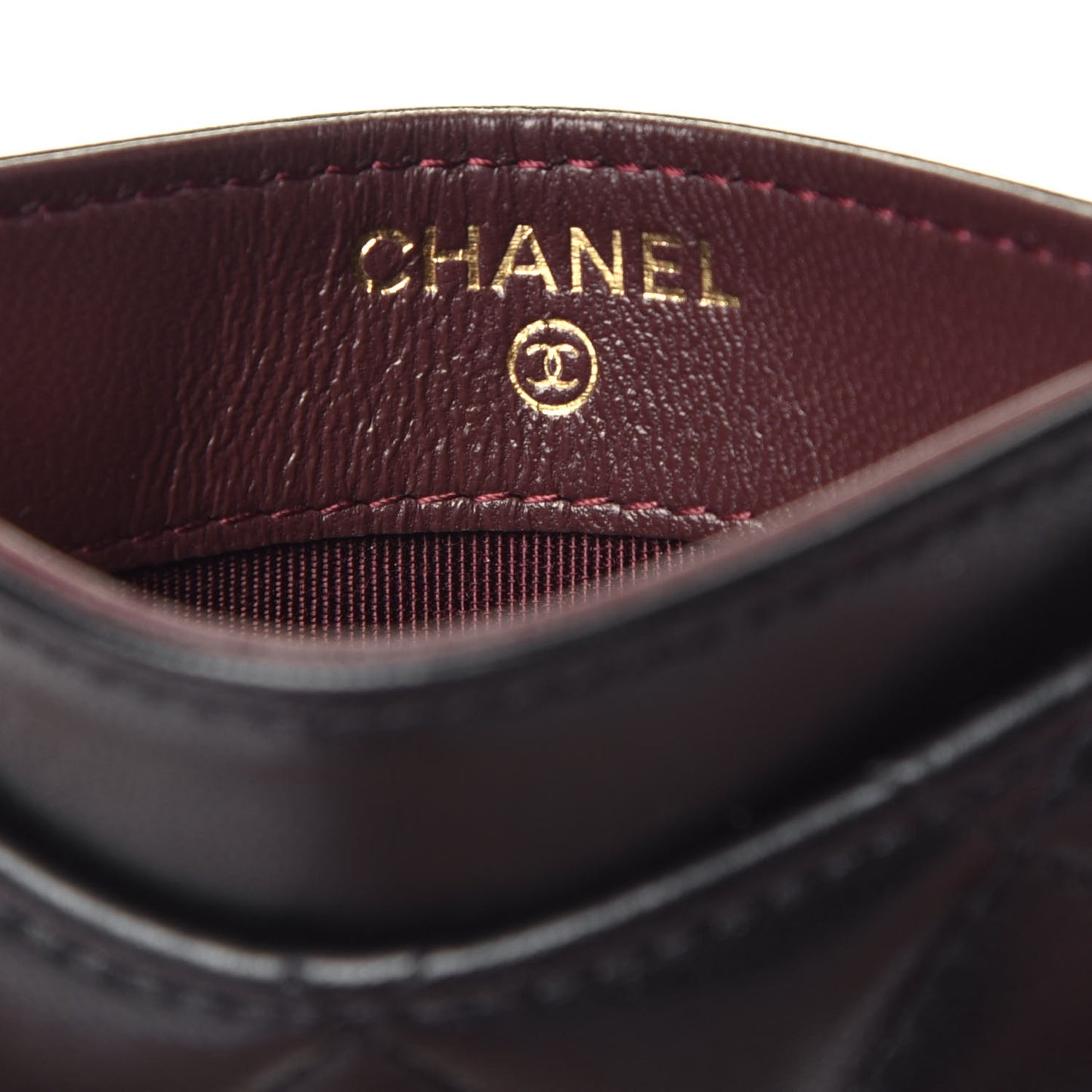 Lambskin Quilted Card Holder Black