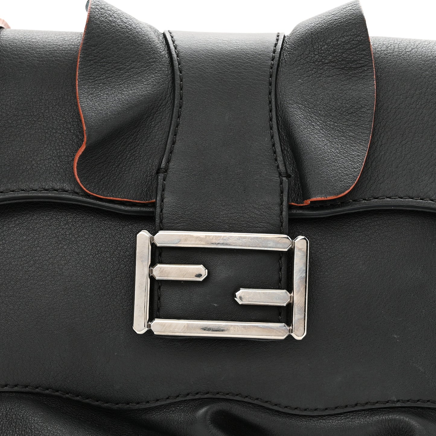 Calfskin Waves Baguette Black Turchese