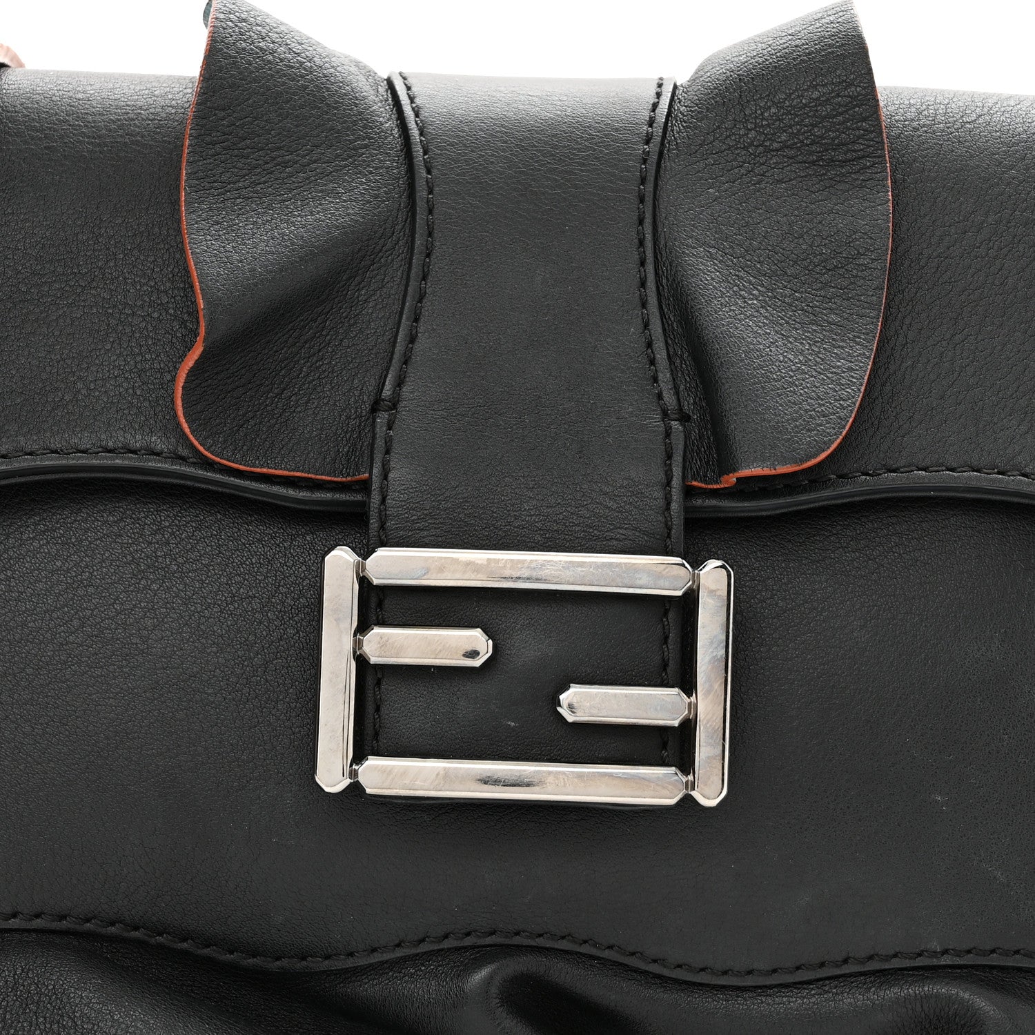 Fendi Calfskin Waves Baguette Black Turchese 8 of 11