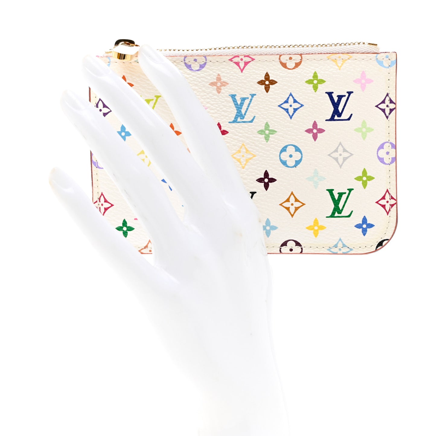 Monogram Multicolor Key Pouch White Litchi