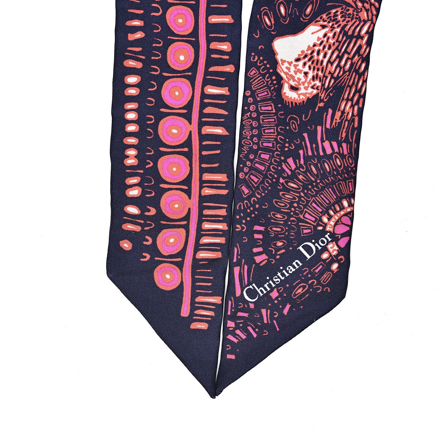 Christian Dior Silk Animals Lion Mitzah Scarf Pink 3 of 3