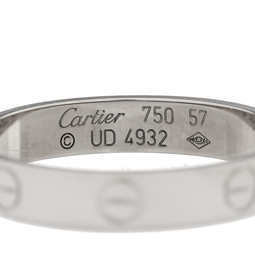 18K White Gold 3.5mm LOVE Wedding Band Ring 57 8