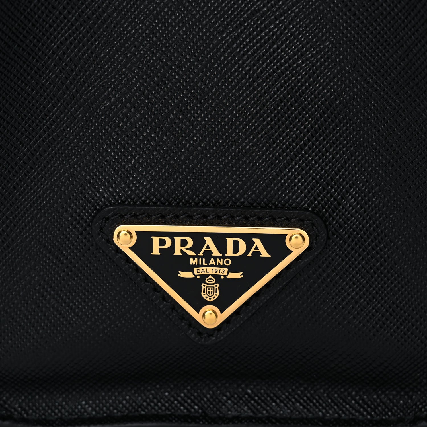Prada Saffiano Lux Logo Embossed Large Shoulder Tote Handbag Black 18 of 24