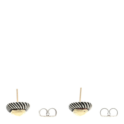 David Yurman Sterling Silver 14K Yellow Gold 7mm Albion Earrings 3 of 4