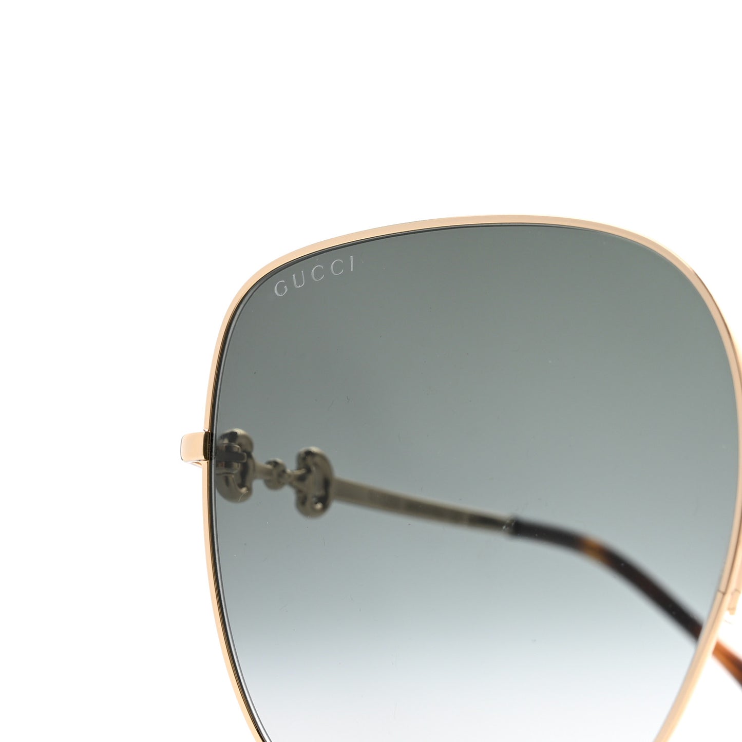 Metal Horsebit Square Frame Sunglasses GG0879S Grey