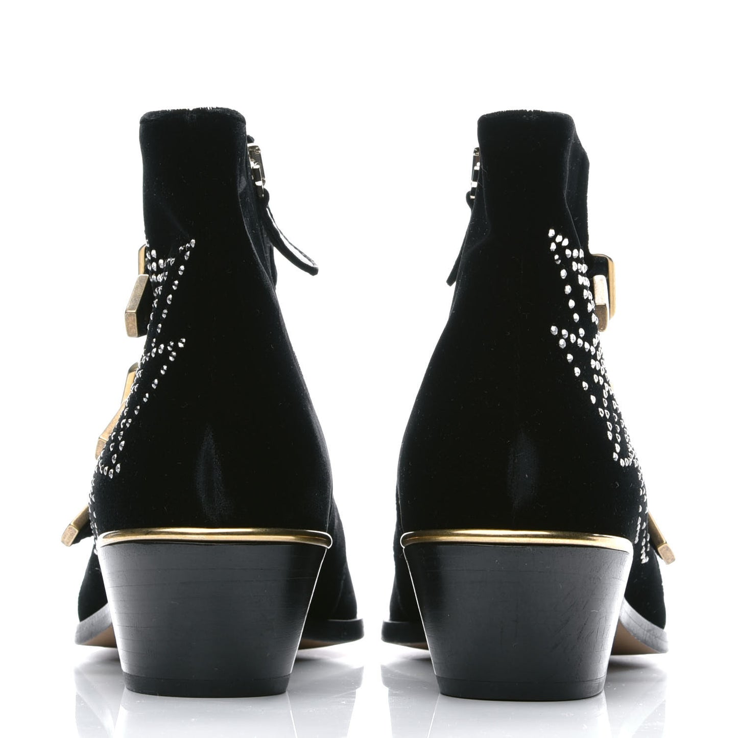 Velvet Studded Susanna Ankle Boots 39 Black