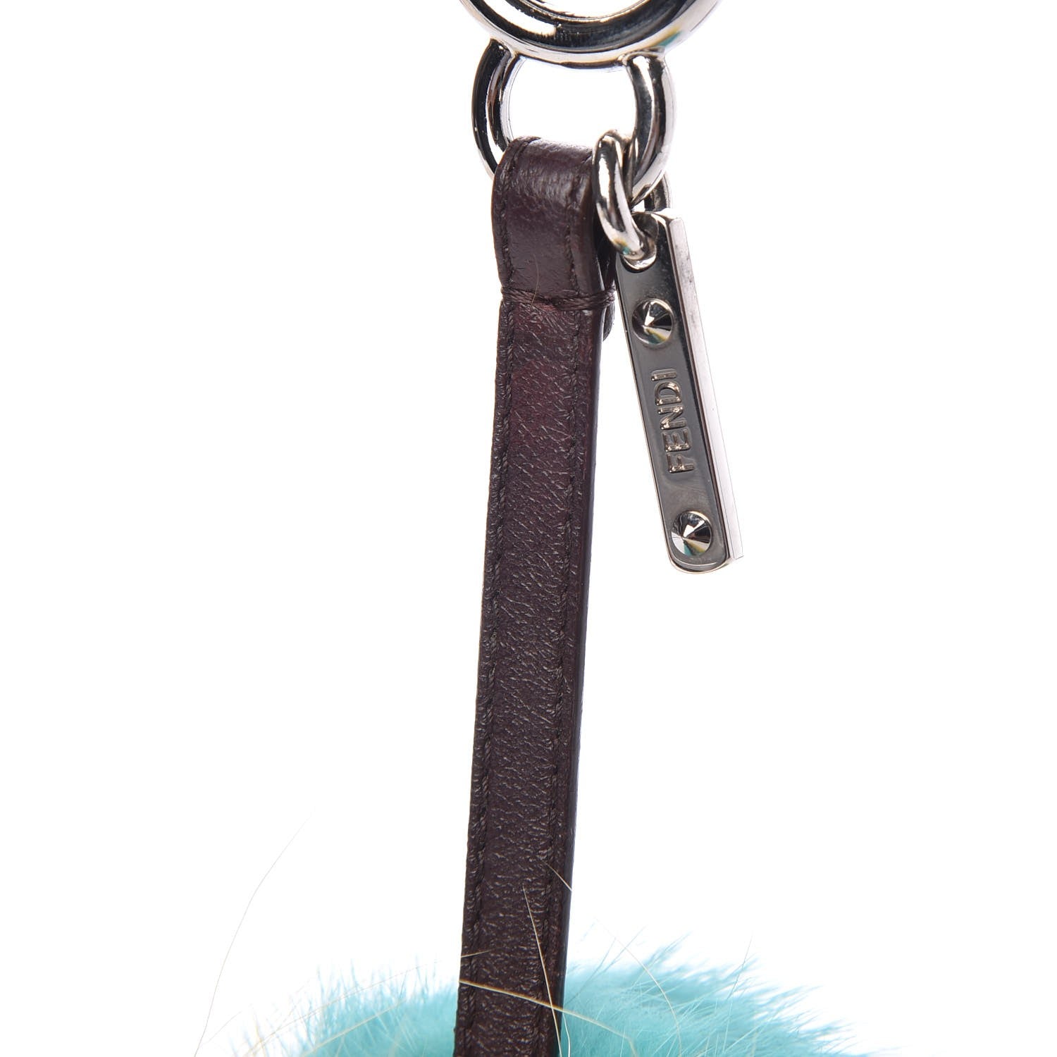 Fendi Shiny Nappa Mink Fox Fur Crystal QuTweet Dazzling Bag Bug Charm Bordeaux Seashell Multicolor 3 of 4