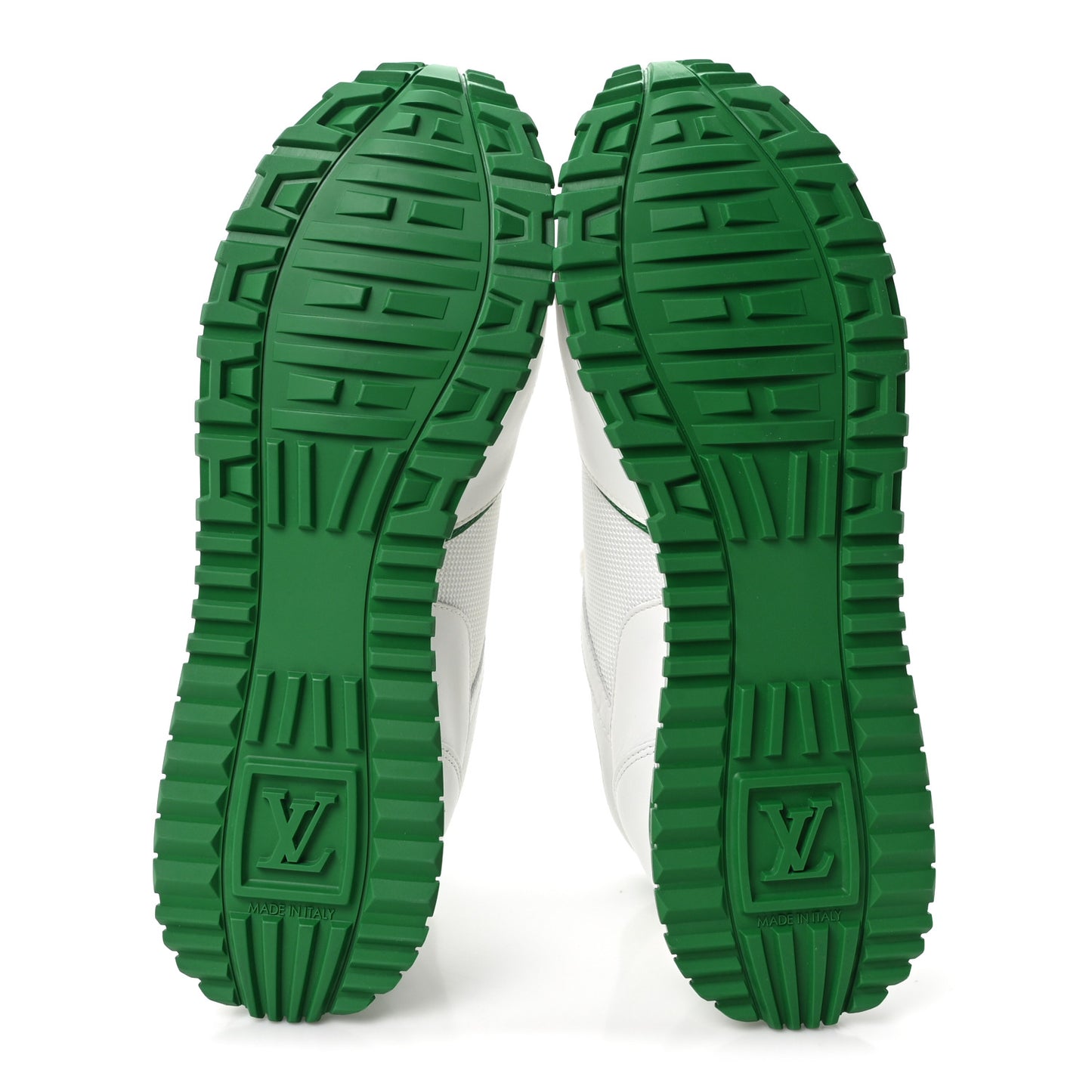 Calfskin Monogram Run Away Sneakers 40 White Green
