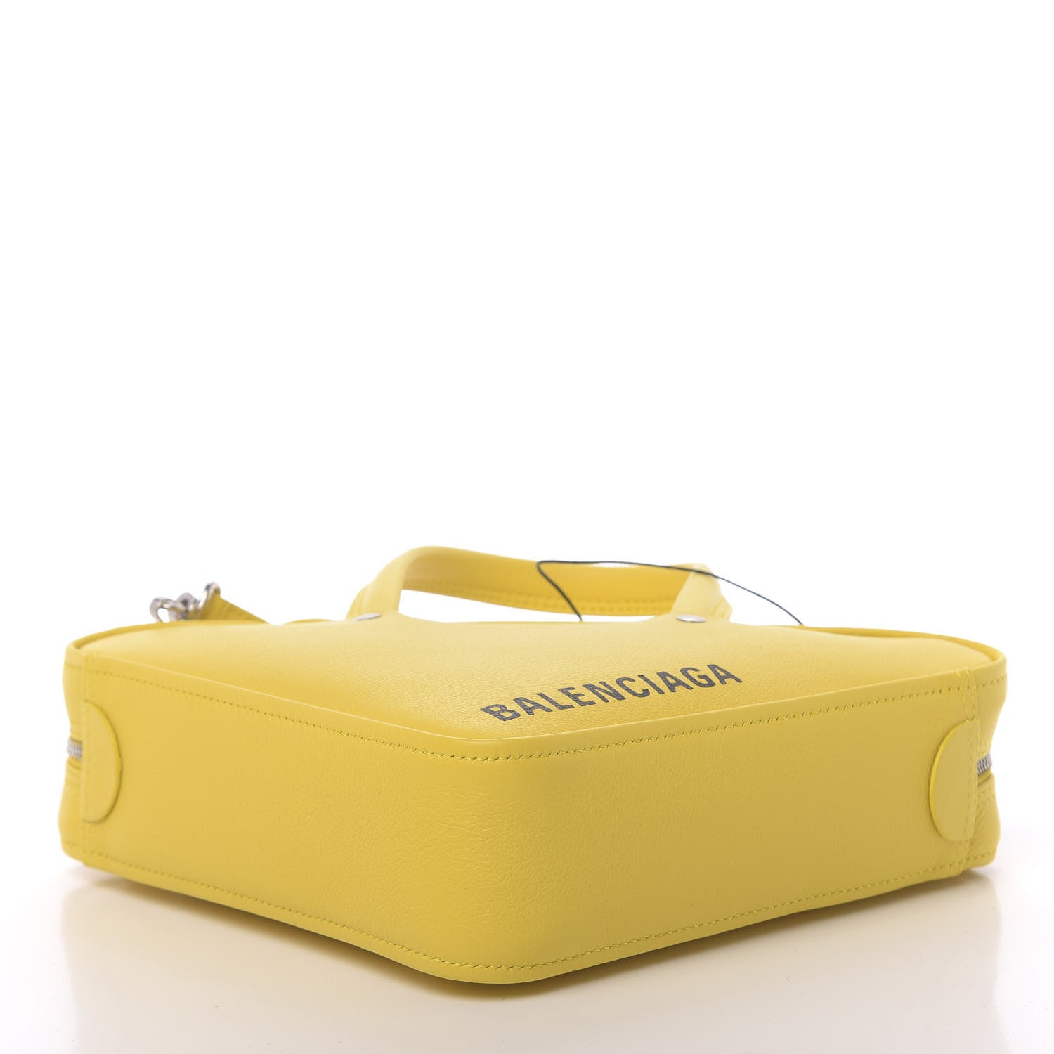 Balenciaga Shiny Day Calfskin Logo XS Triangle Duffle Jaune Black 4 of 10