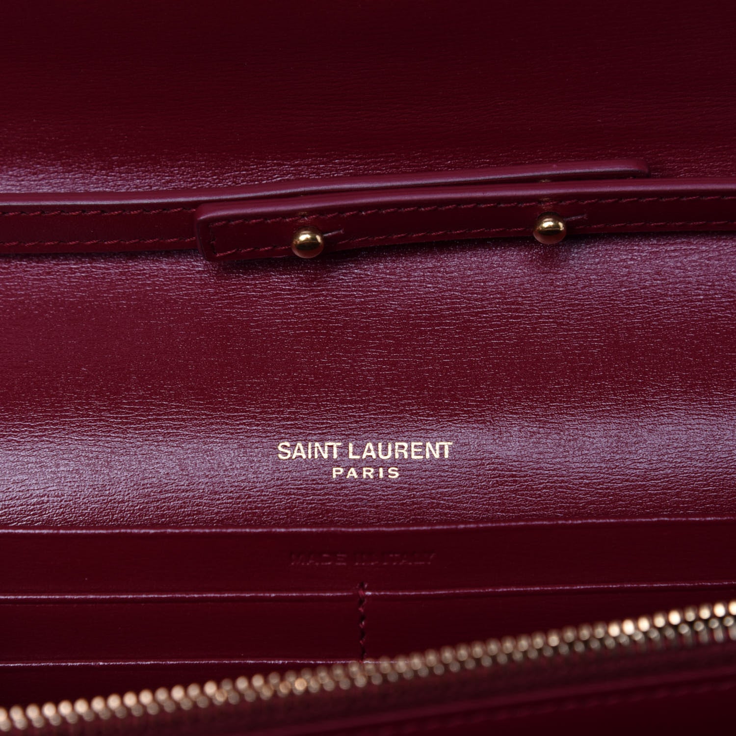 Saint Laurent Smooth Calfskin Monogram Sulpice Chain Wallet Amaretto 8 of 10