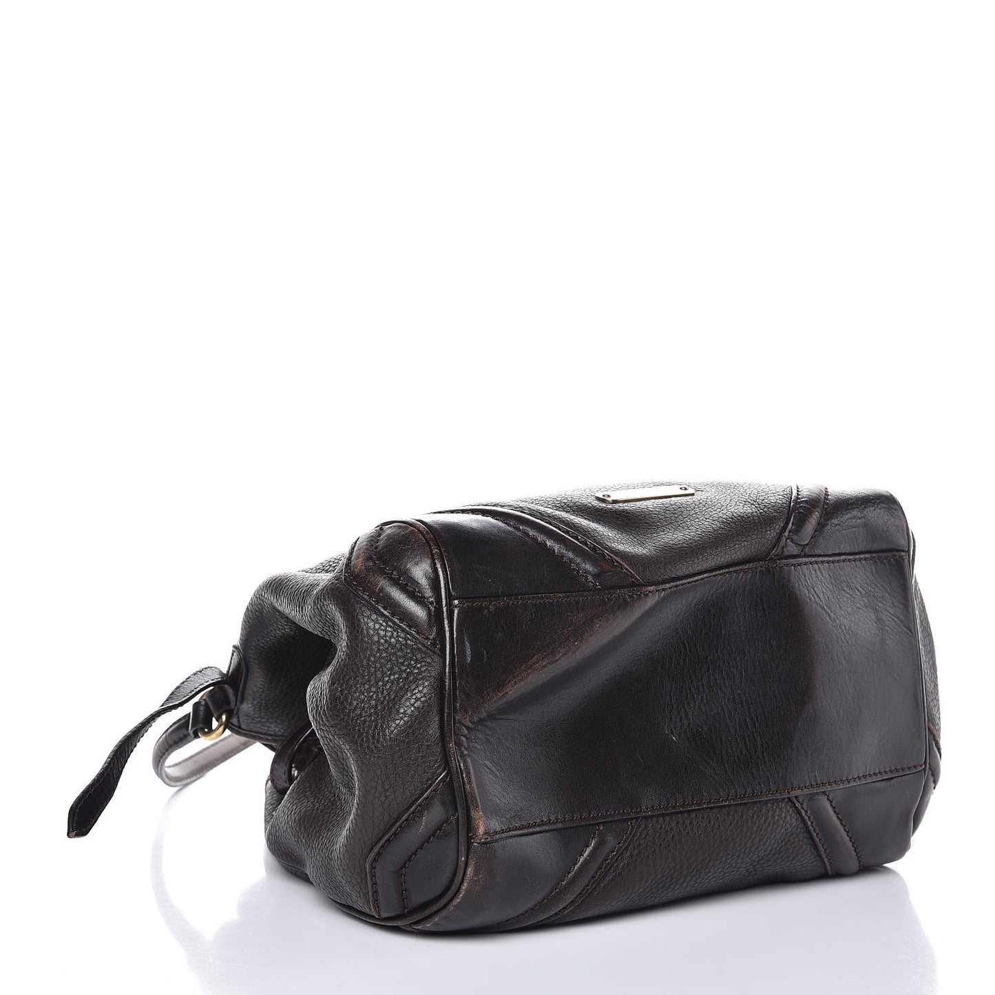 Grainy Calfskin Small Canterbury Tote Dark Chocolate