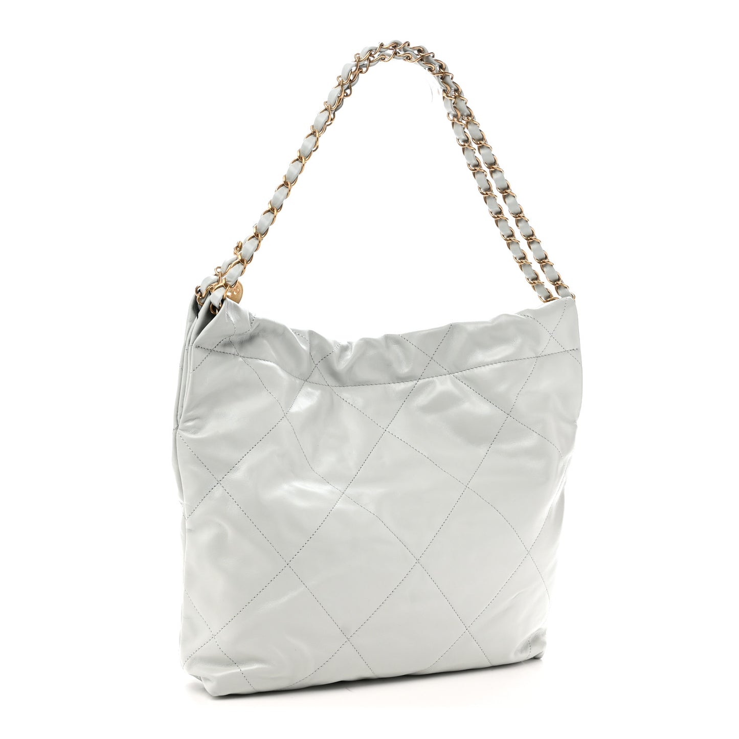 Shiny Calfskin Quilted Small Chanel 22 Light Blue