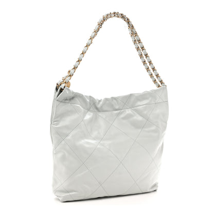 Chanel Shiny Calfskin Quilted Small Chanel 22 Light Blue 4 of 11