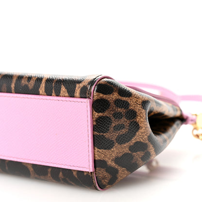 Dolce & Gabbana Dauphine Leopard Print Small Miss Sicily Satchel Pink 10 of 10