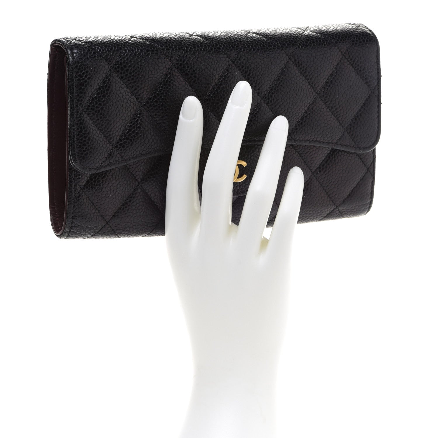 Chanel Caviar Quilted Large Flap Wallet Black 2 of 11