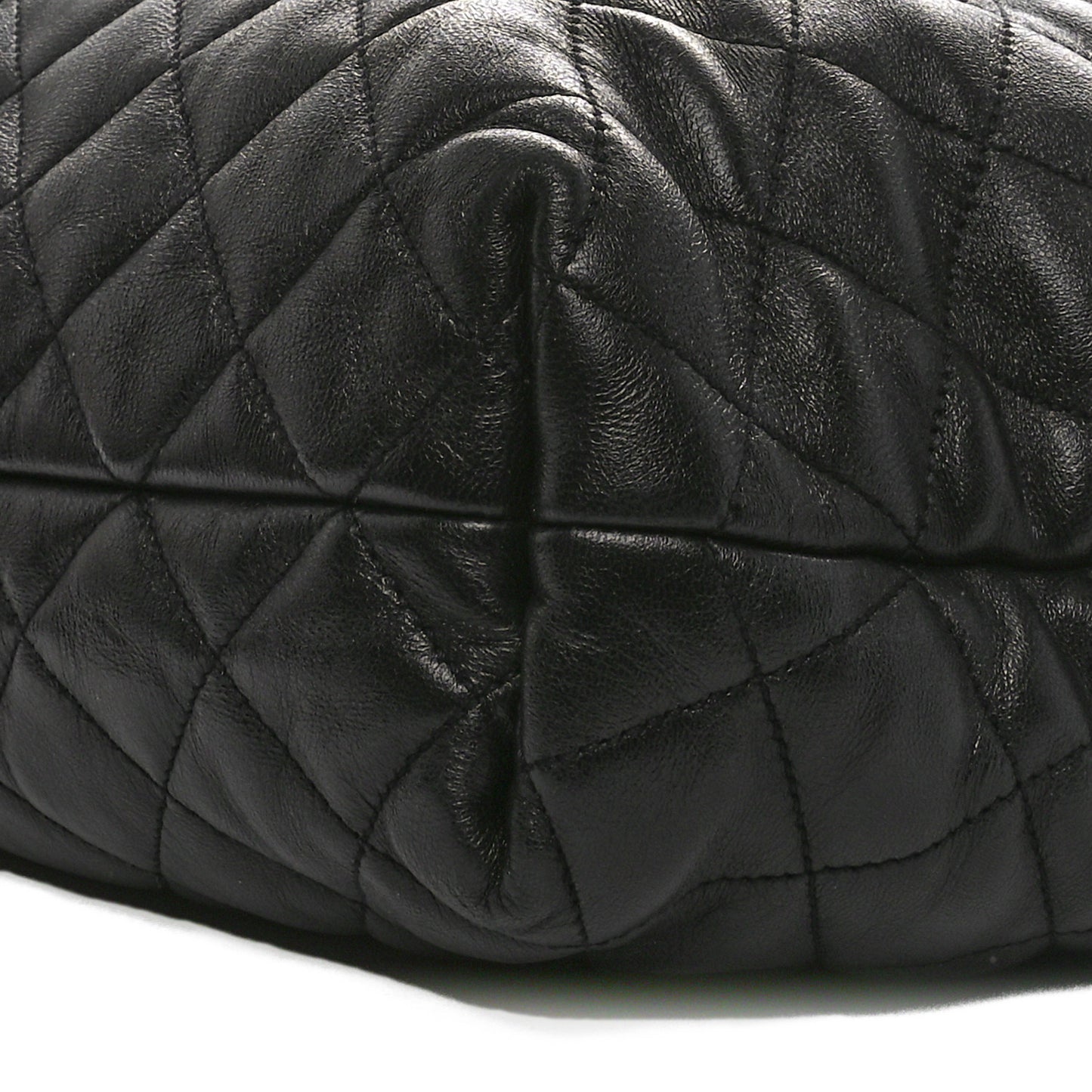 Lambskin Quilted Maxi Icare Shopping Tote Black