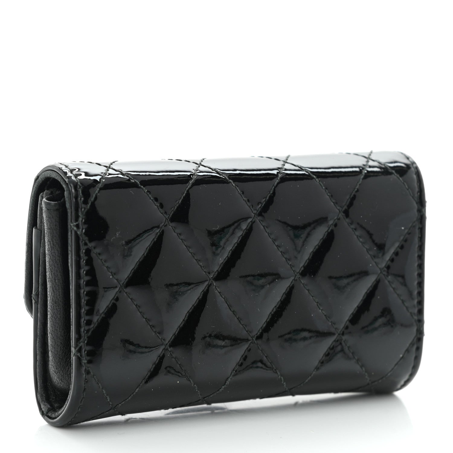 Chanel Patent Quilted Flap Card Holder Black 3 of 9