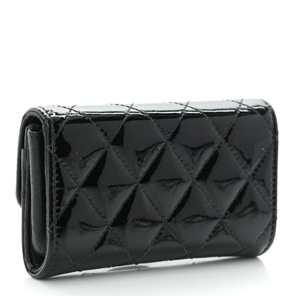 Chanel Patent Quilted Flap Card Holder Black 3 of 9
