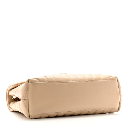 Saint Laurent Calfskin Y Quilted Monogram Medium Loulou Chain Satchel Nude Powder 4 of 11
