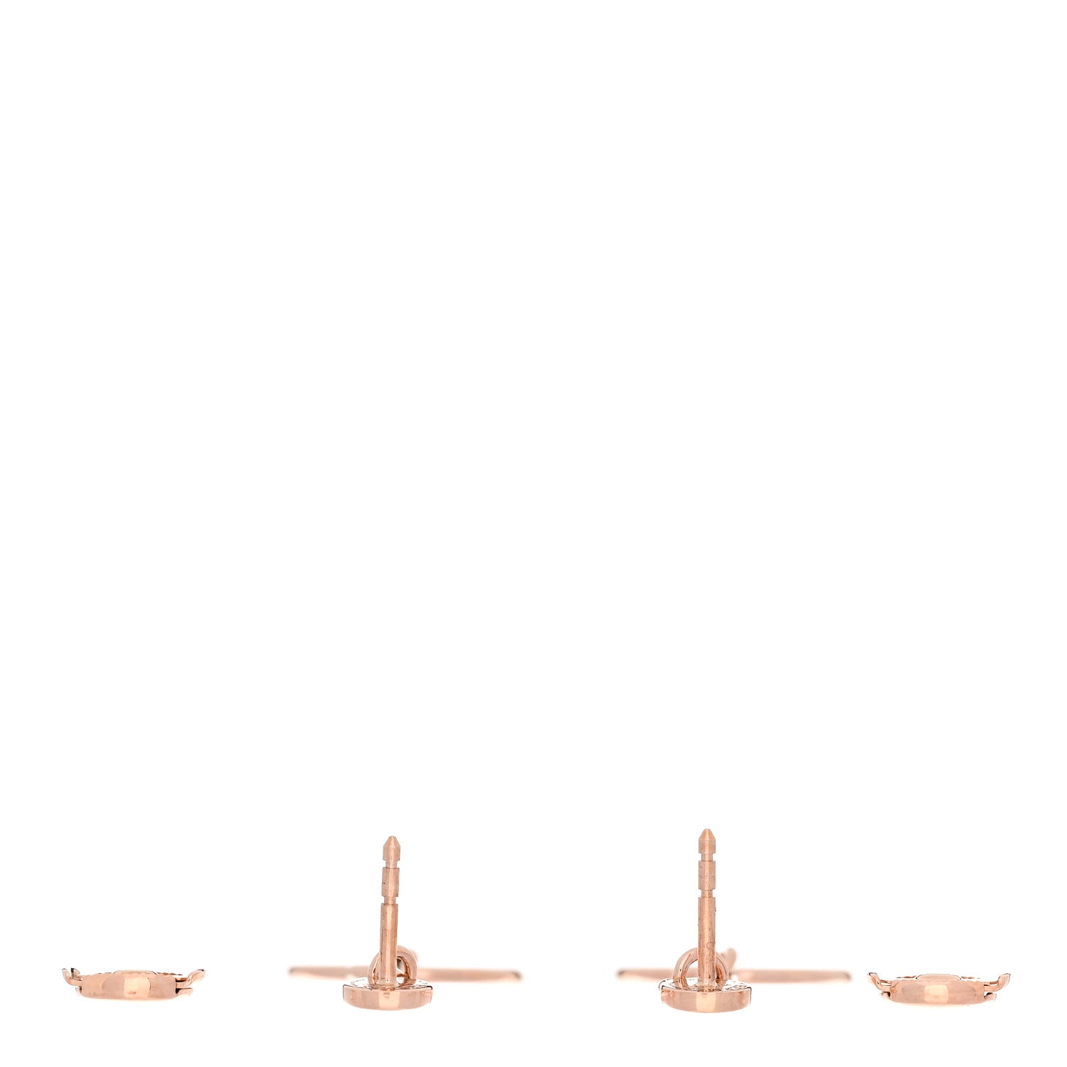 Hermes 18K Rose Gold PM Ex-Libris Drop Earrings 3 of 6