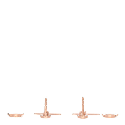 Hermes 18K Rose Gold PM Ex-Libris Drop Earrings 3 of 6