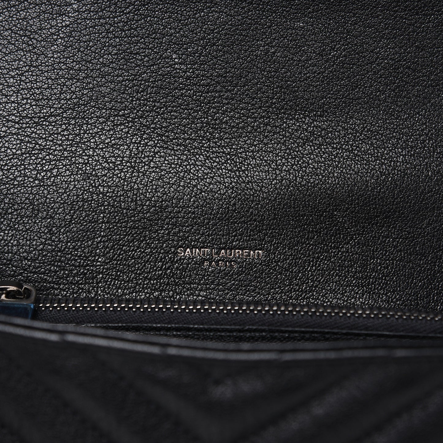 Sheepskin Matelasse Chevron Monogram Medium College Bag Black