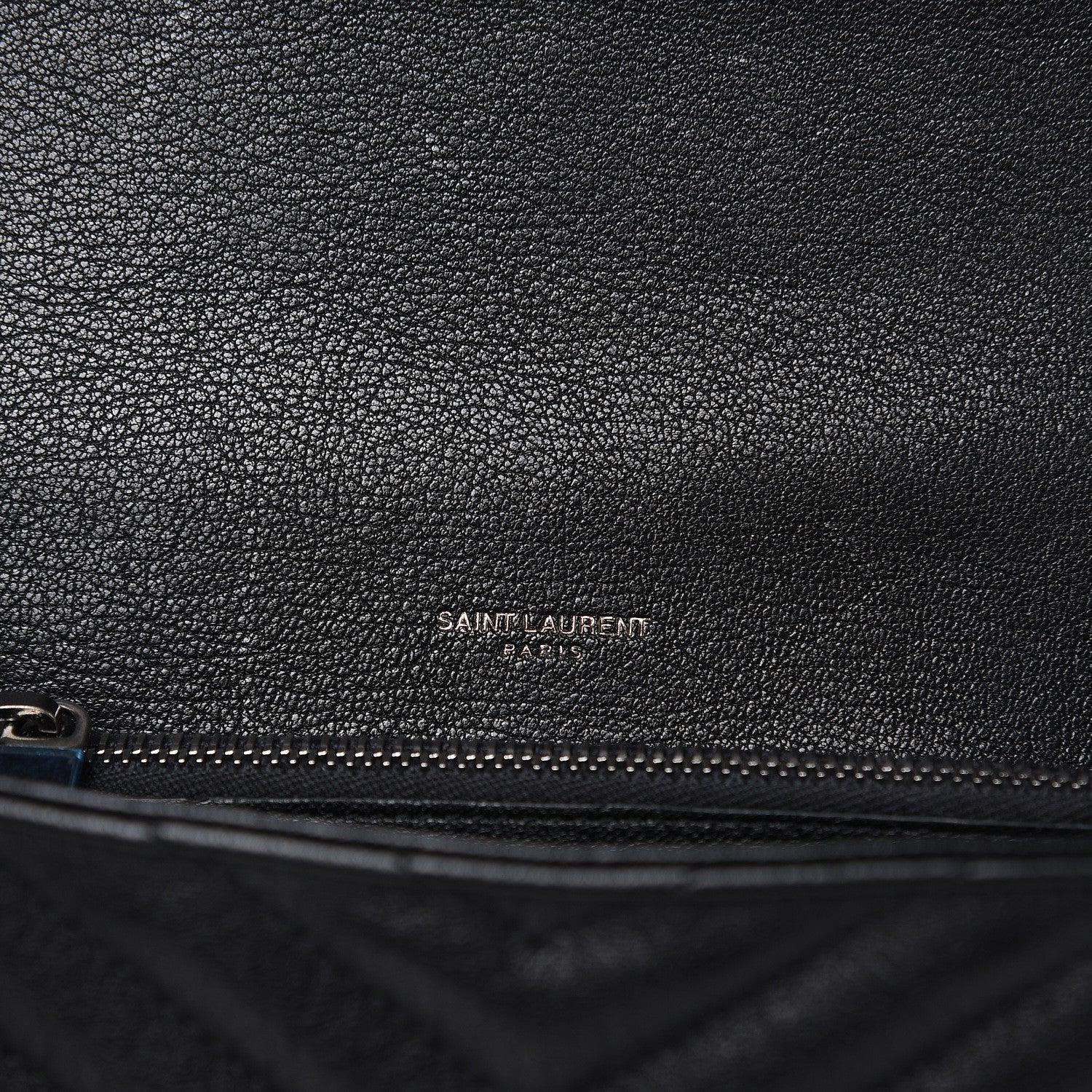 Saint Laurent Sheepskin Matelasse Chevron Monogram Medium College Bag Black 7 of 11