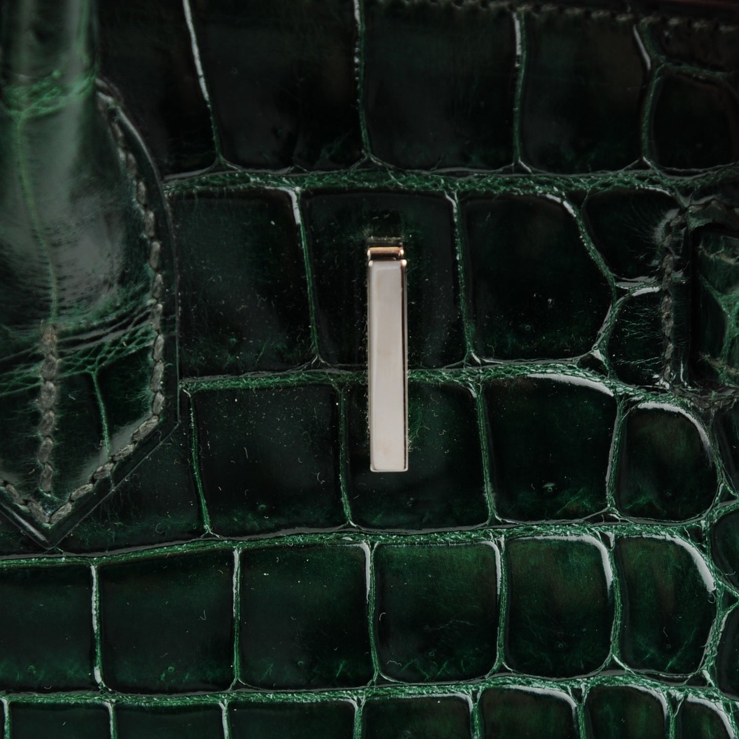 Shiny Porosus Crocodile Birkin 30 Vert Fonce