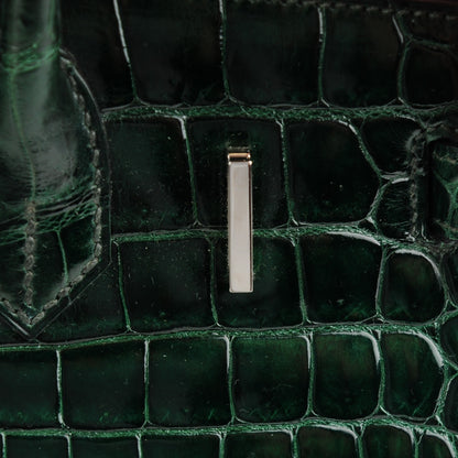 Hermes Shiny Porosus Crocodile Birkin 30 Vert Fonce 17 of 20