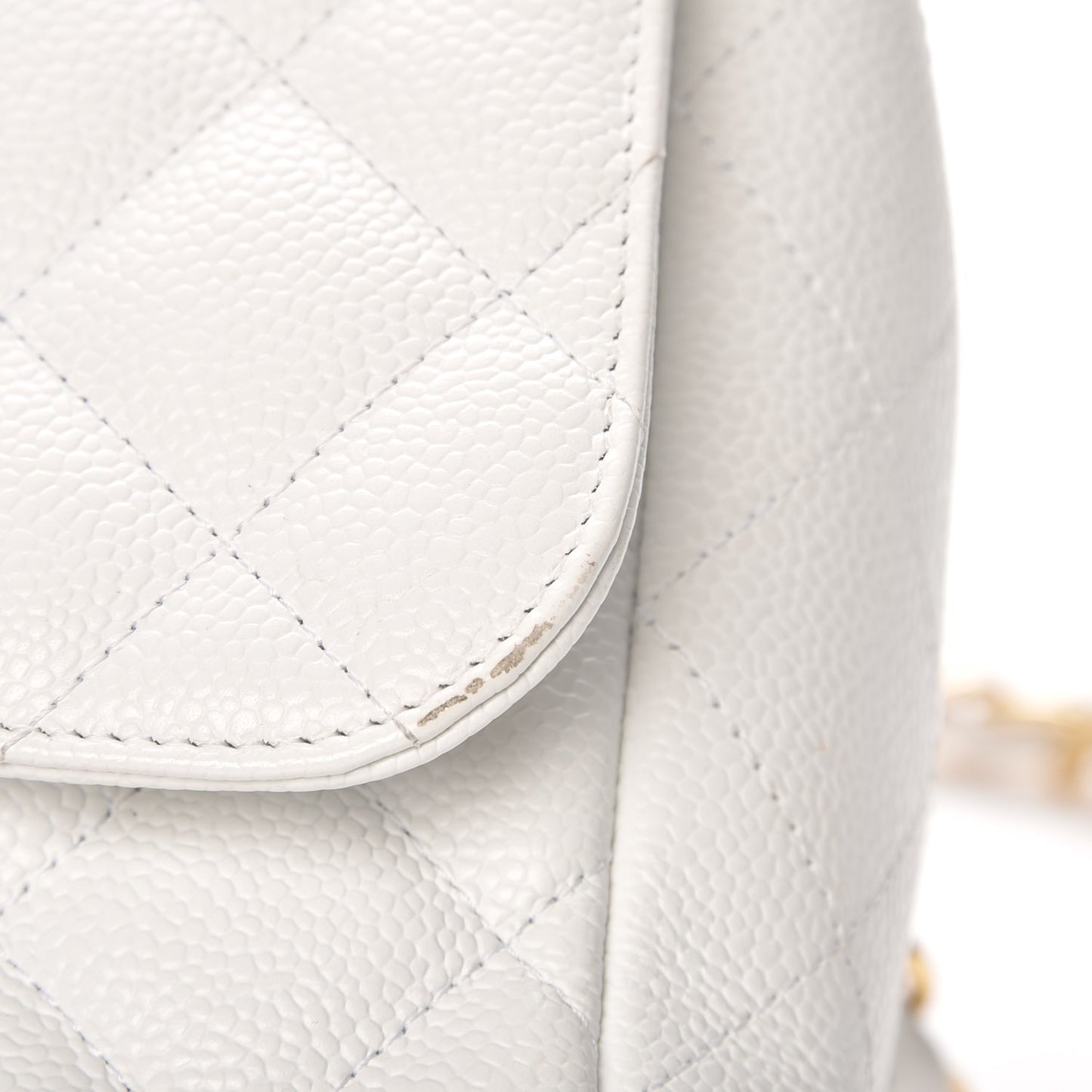 Caviar Quilted Jumbo Single Flap White