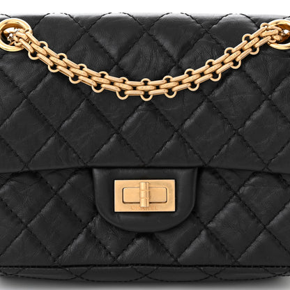 Chanel Aged Calfskin Quilted 2.55 Reissue Mini Flap Black 8 of 11