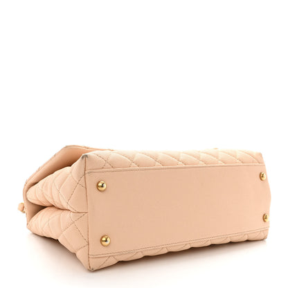 Chanel Caviar Quilted Small Coco Handle Flap Beige 4 of 13