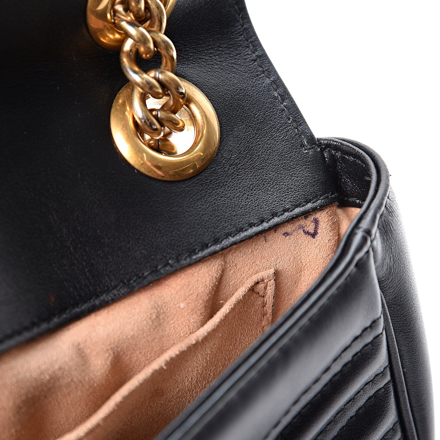 Gucci Calfskin Matelasse Mini GG Marmont Shoulder Bag Black 7 of 12