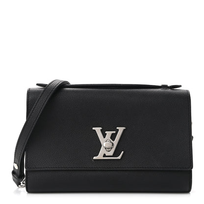 Louis Vuitton Calfskin Lockme Clutch Black 1 of 12