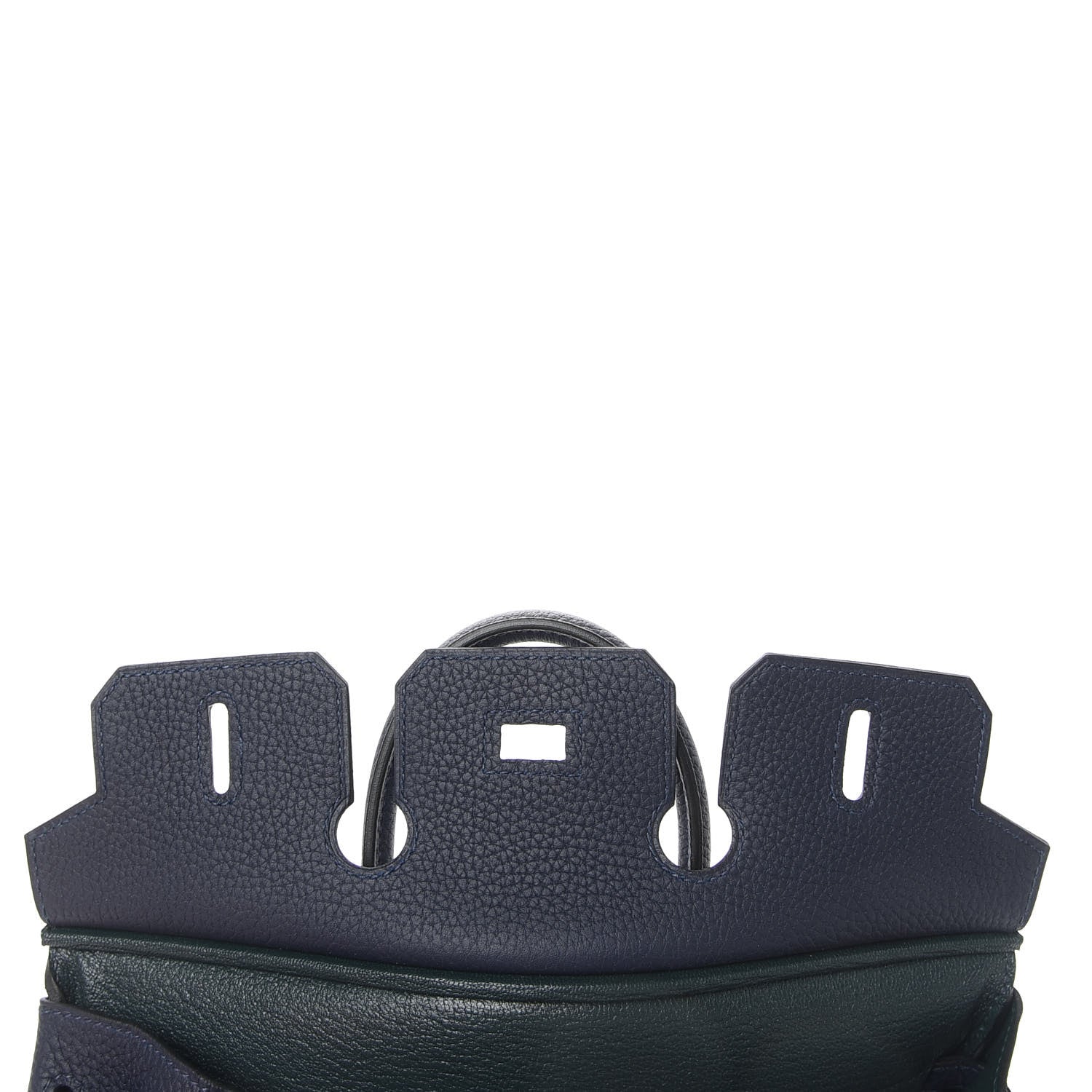 Hermes Togo Swift Officier Birkin 25 Bleu Nuit Vert Cypress 14 of 35