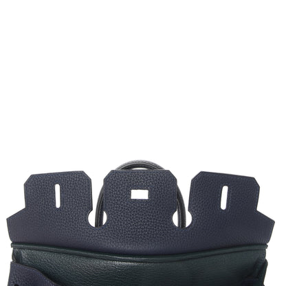 Hermes Togo Swift Officier Birkin 25 Bleu Nuit Vert Cypress 14 of 35