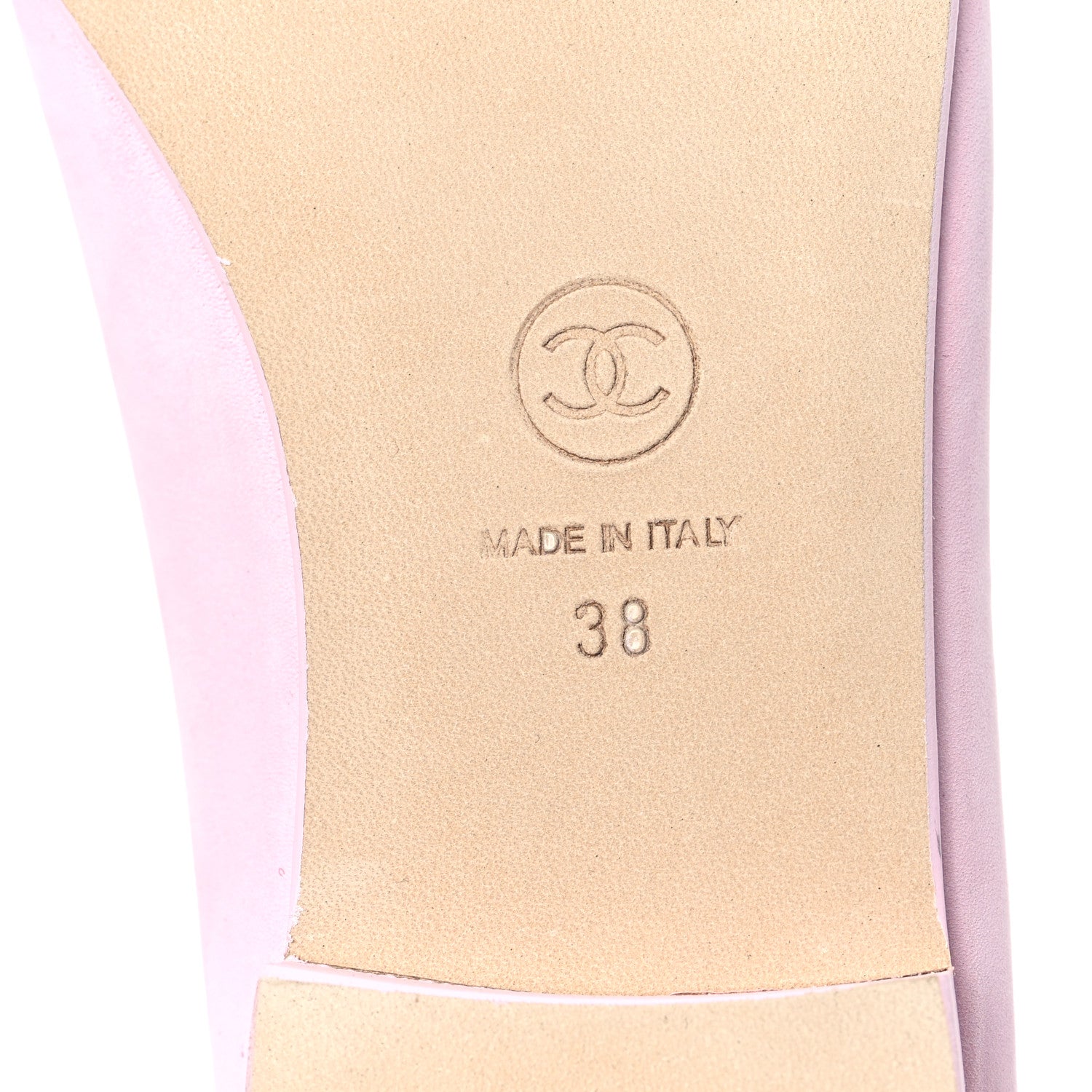 Chanel Suede Calfskin Cap Toe CC Ballerina Flats 38 Light Pink 6 of 9