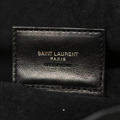 Saint Laurent Smooth Calfskin Paris VII Large Flat Hobo Black 8 of 13