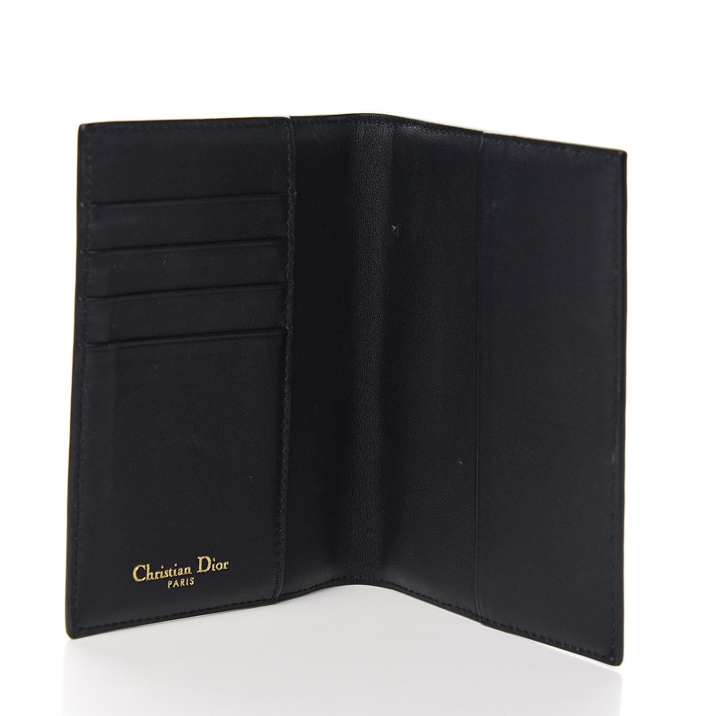 Calfskin Oblique Passport Holder Blue