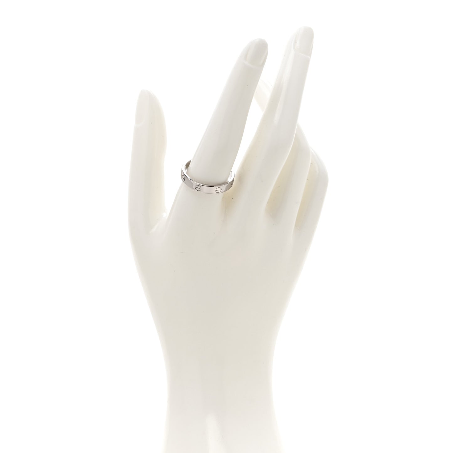 18K White Gold 3.5mm LOVE Wedding Band Ring 63 10.25