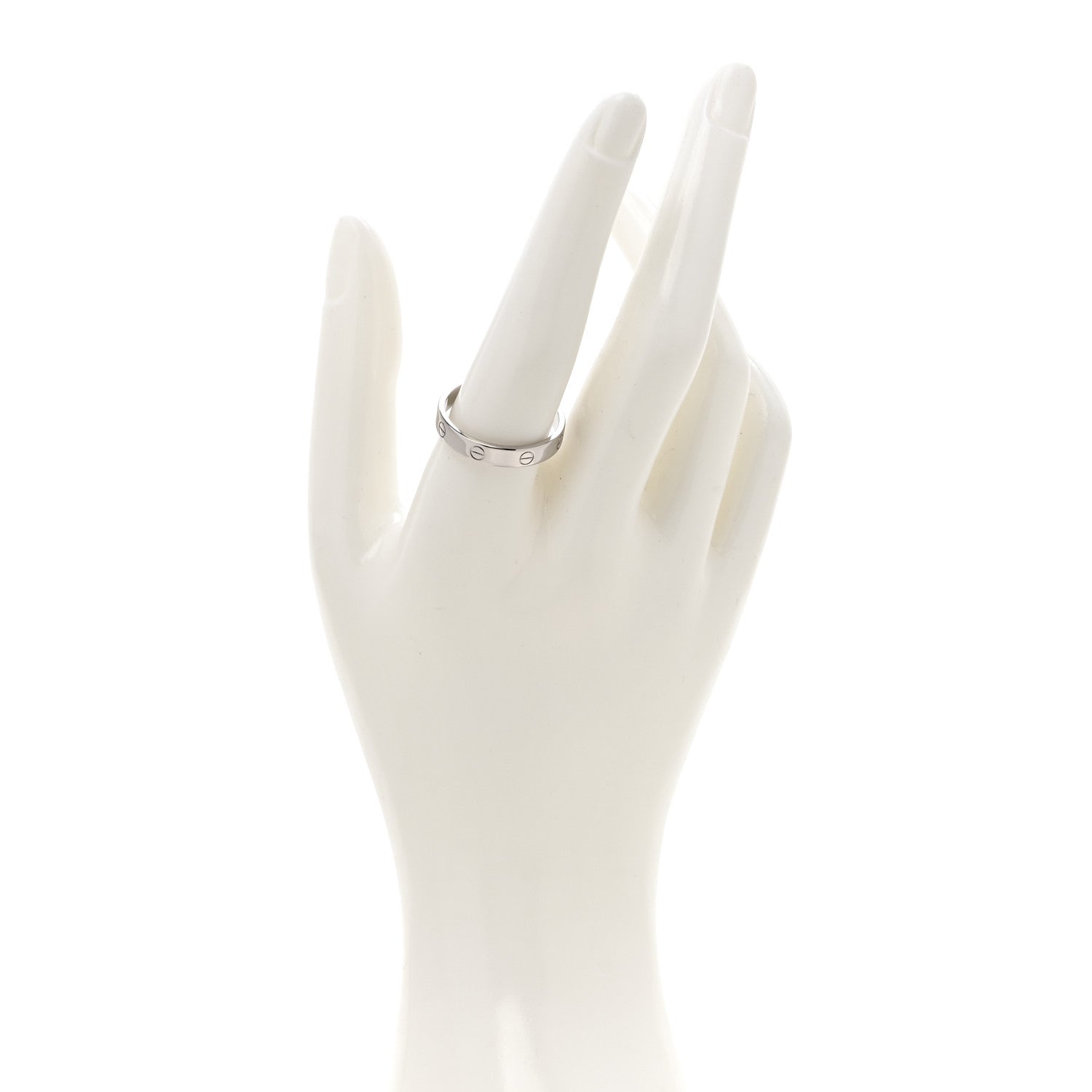 Cartier 18K White Gold 3.5mm LOVE Wedding Band Ring 63 10.25 2 of 5