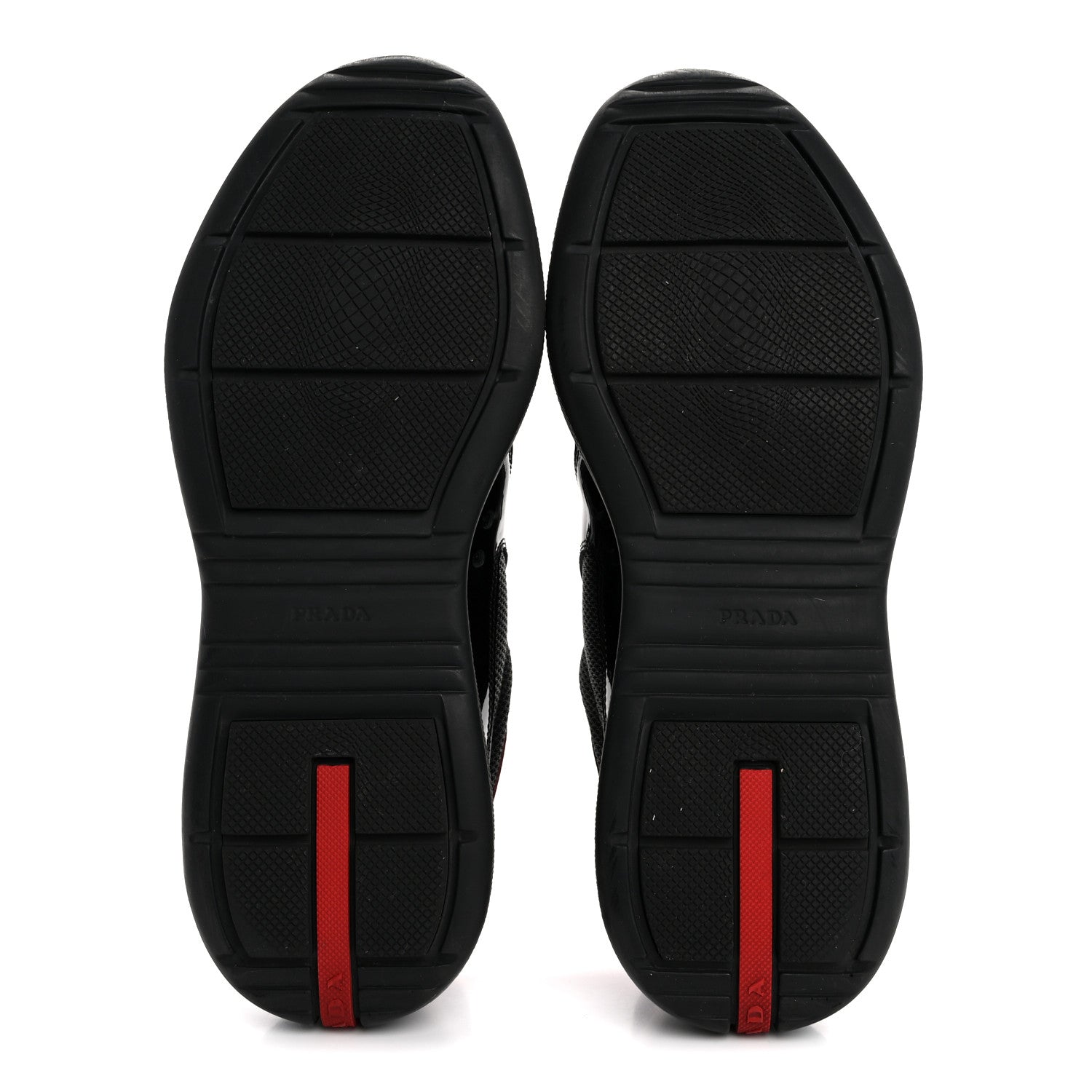 Prada Patent Mens America's Cup Patchwork Sneakers 8 Black Red