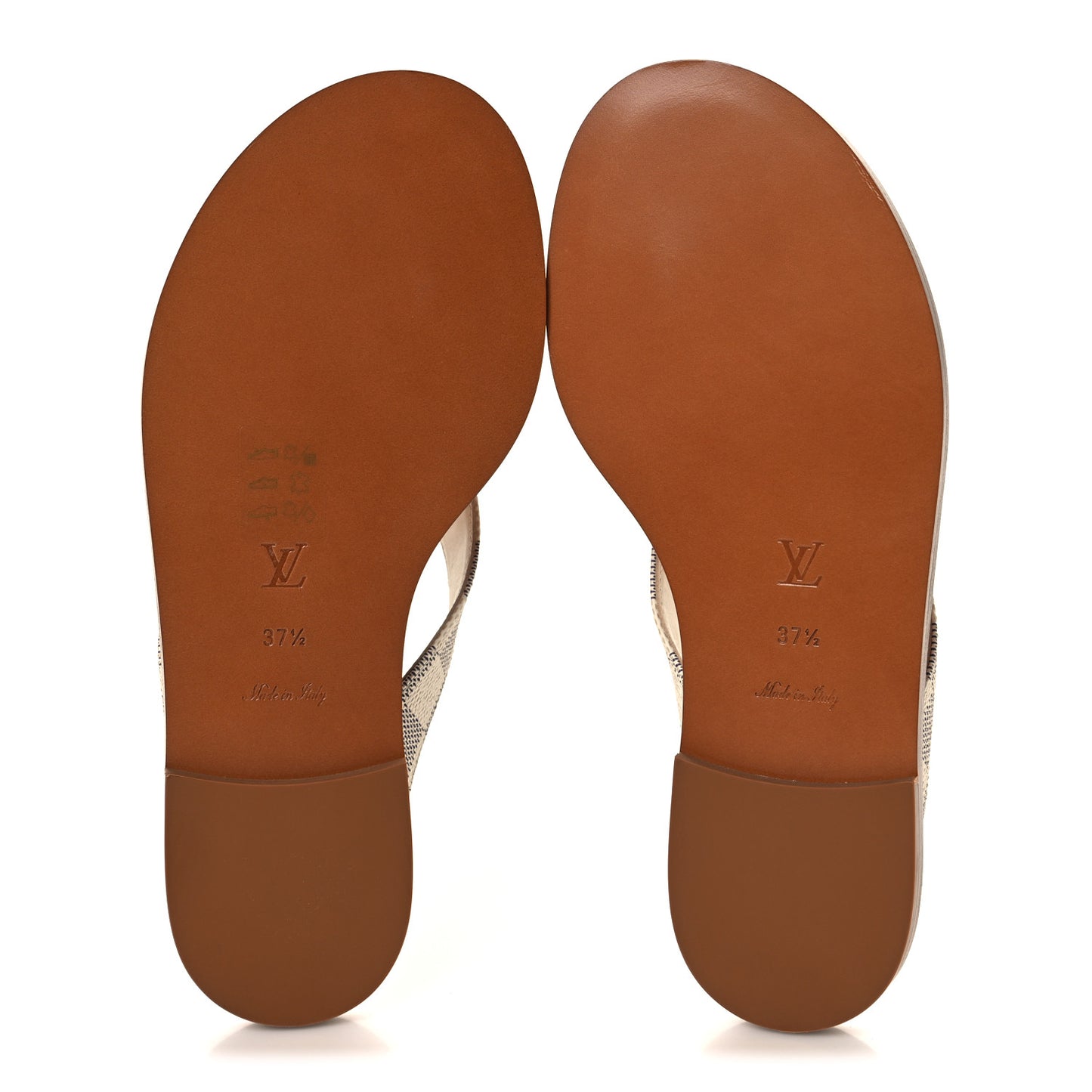 Damier Azur Sunny Flat Thong Sandals 37.5