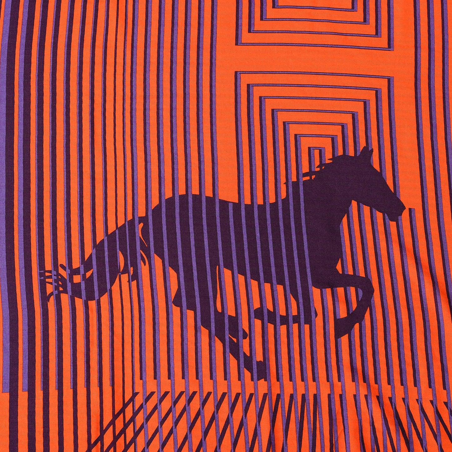 Cashmere Silk H Au Galop Shawl 140 Vermillon Violet
