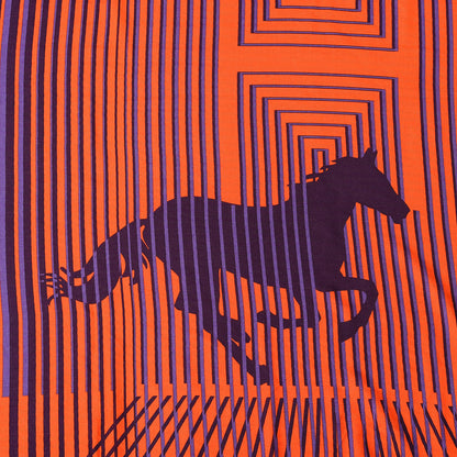 Hermes Cashmere Silk H Au Galop Shawl 140 Vermillon Violet 3 of 7
