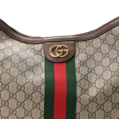 Gucci GG Supreme Monogram Web Ophidia Half Moon Hobo Brown 8 of 10